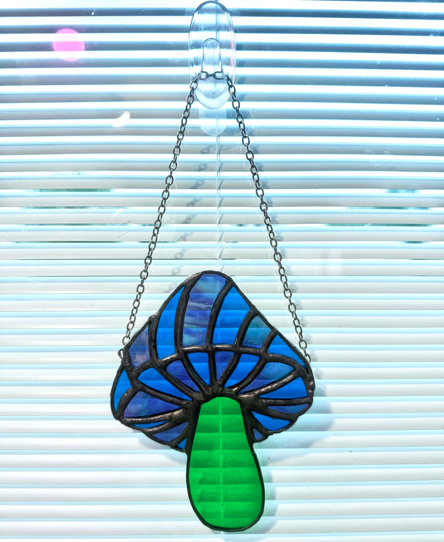 Psychedelic Mushroom Stained Glass Suncatcher