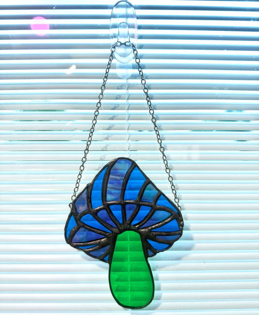 Psychedelic Mushroom Stained Glass Suncatcher