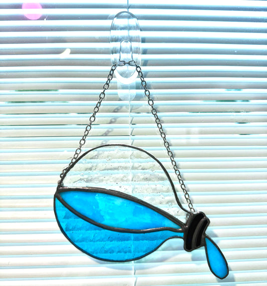 Light Blue Potion Bottle Stained Glass Suncatcher