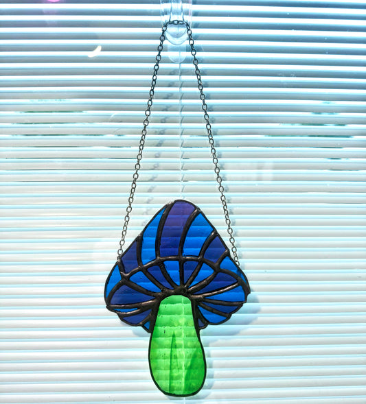 Psychedelic Mushroom Stained Glass Suncatcher