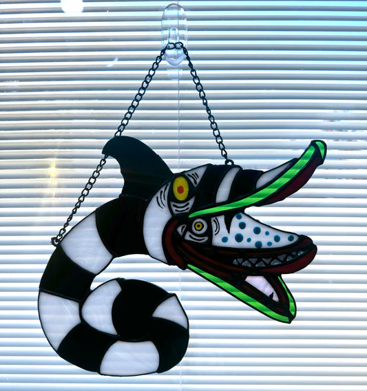 Beetlejuice Hand-Painted Sandworm Suncatcher